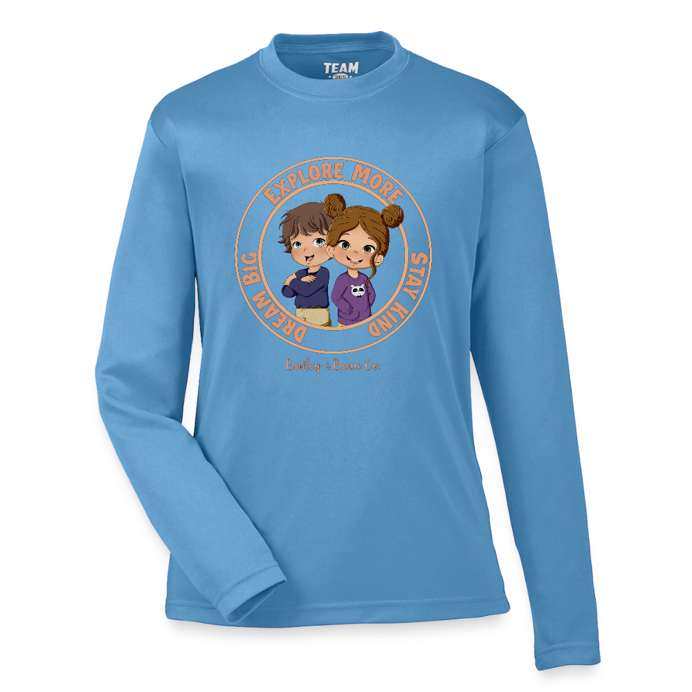 Bailey and Beau Life Youth Performance Long Sleeve T-Shirt - light blue