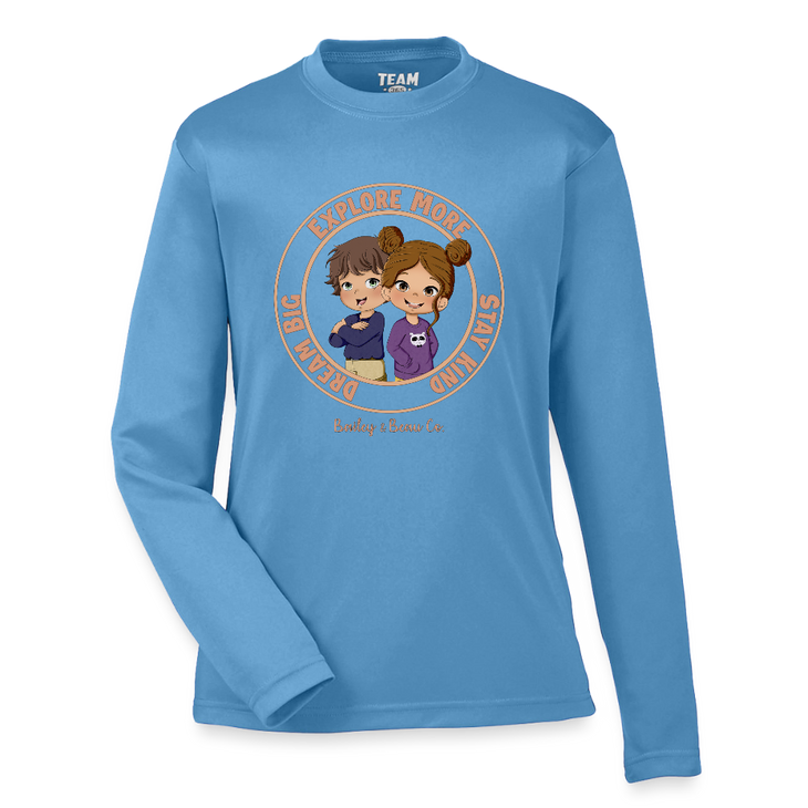 Bailey and Beau Life Youth Performance Long Sleeve T-Shirt - light blue