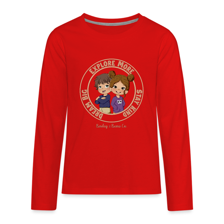 Bailey and Beau Life Kids’ Premium Long Sleeve T-Shirt - red