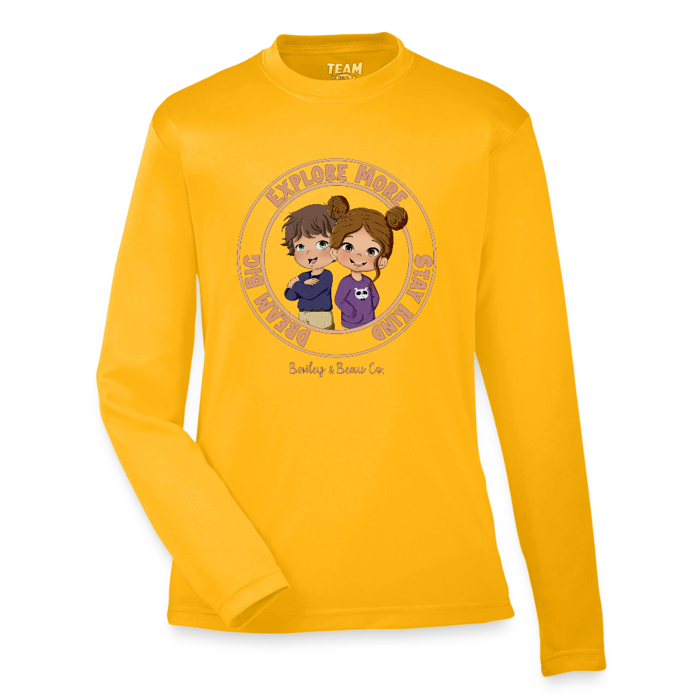 Bailey and Beau Life Youth Performance Long Sleeve T-Shirt - gold