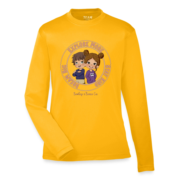 Bailey and Beau Life Youth Performance Long Sleeve T-Shirt - gold