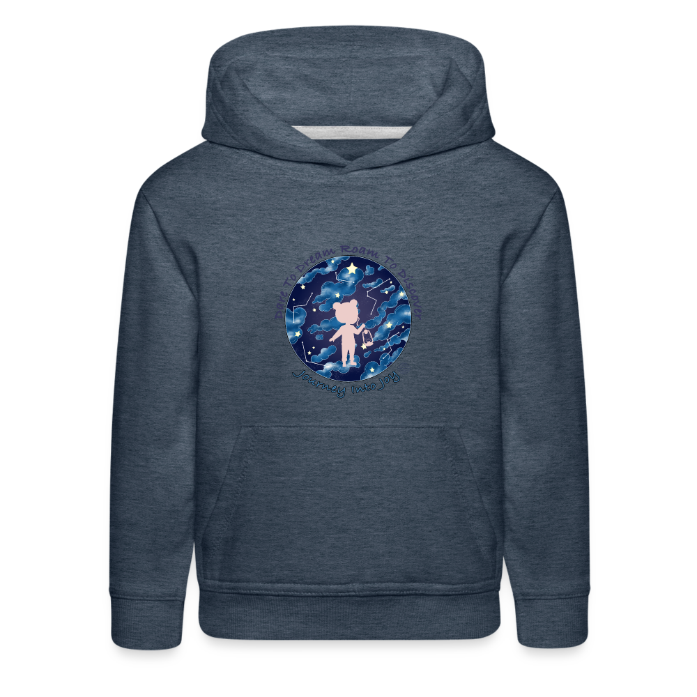 Journey into Joy Girls' Premium Hoodie - heather denim