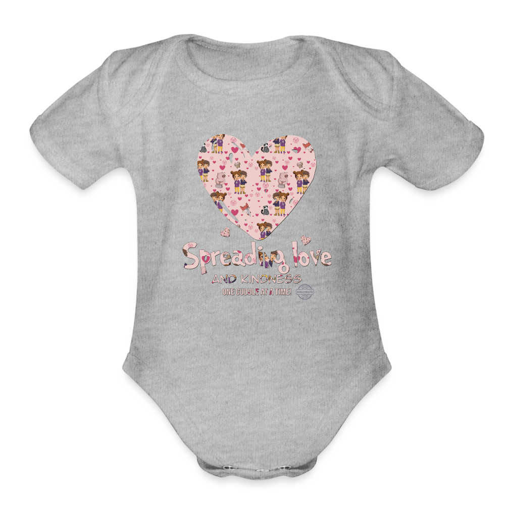 Kindness Everywhere Organic Short Sleeve Baby Onesie - heather grey