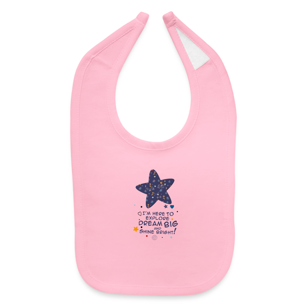Explore Dream Discover Baby Bib - light pink