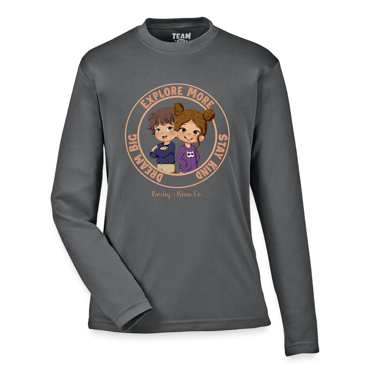 Bailey and Beau Life Youth Performance Long Sleeve T-Shirt - graphite