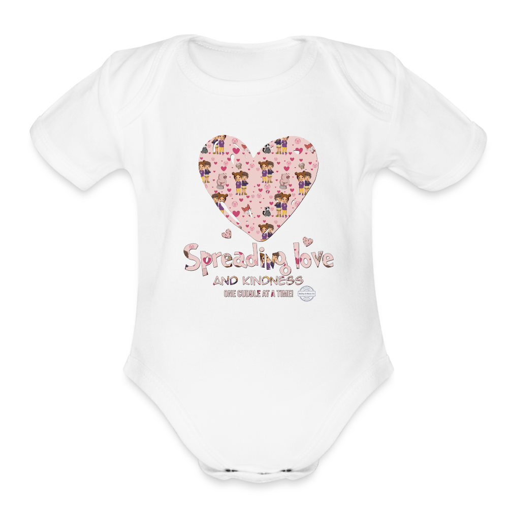 Kindness Everywhere Organic Short Sleeve Baby Onesie - white