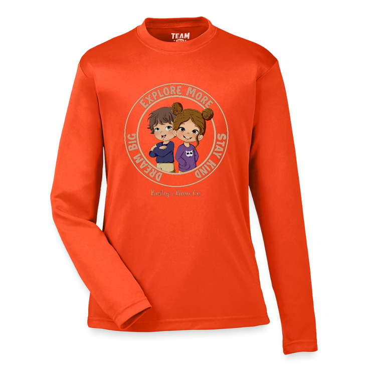 Bailey and Beau Life Youth Performance Long Sleeve T-Shirt - orange