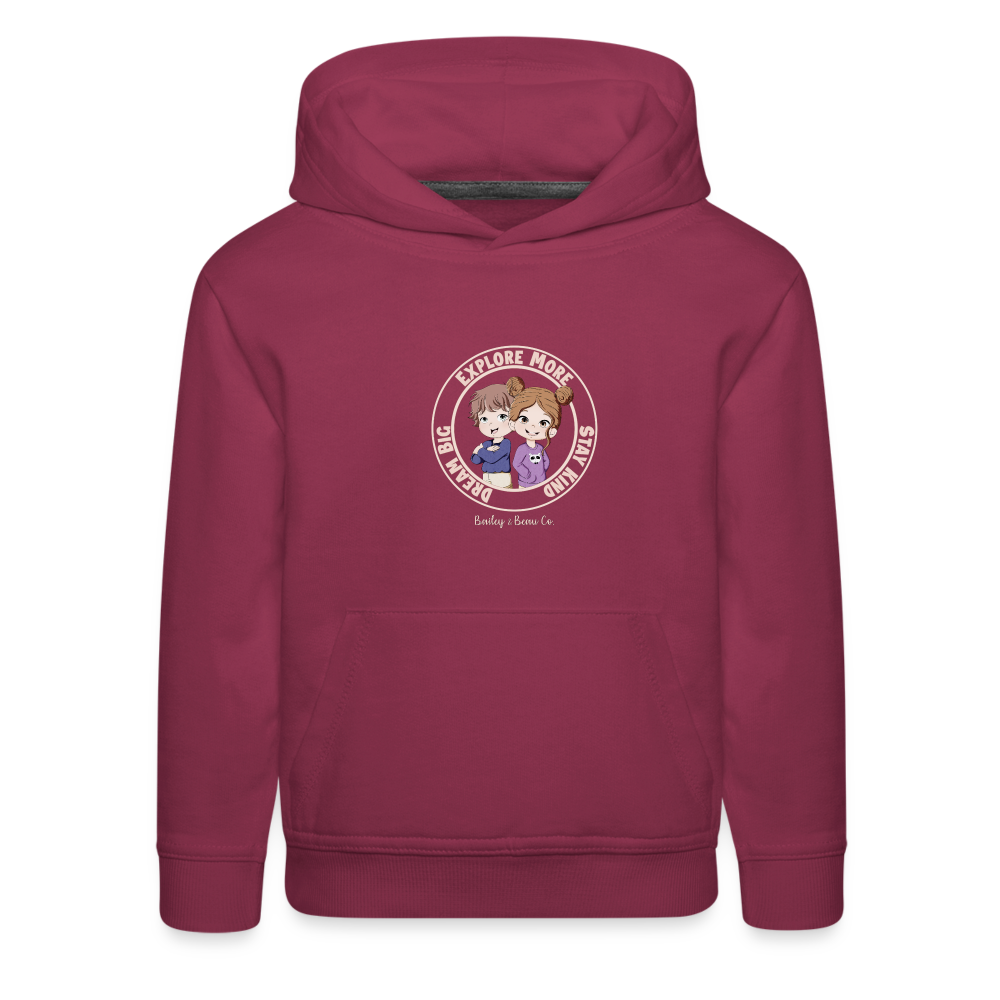 Bailey and Beau Life Kids’ Premium Hoodie - burgundy