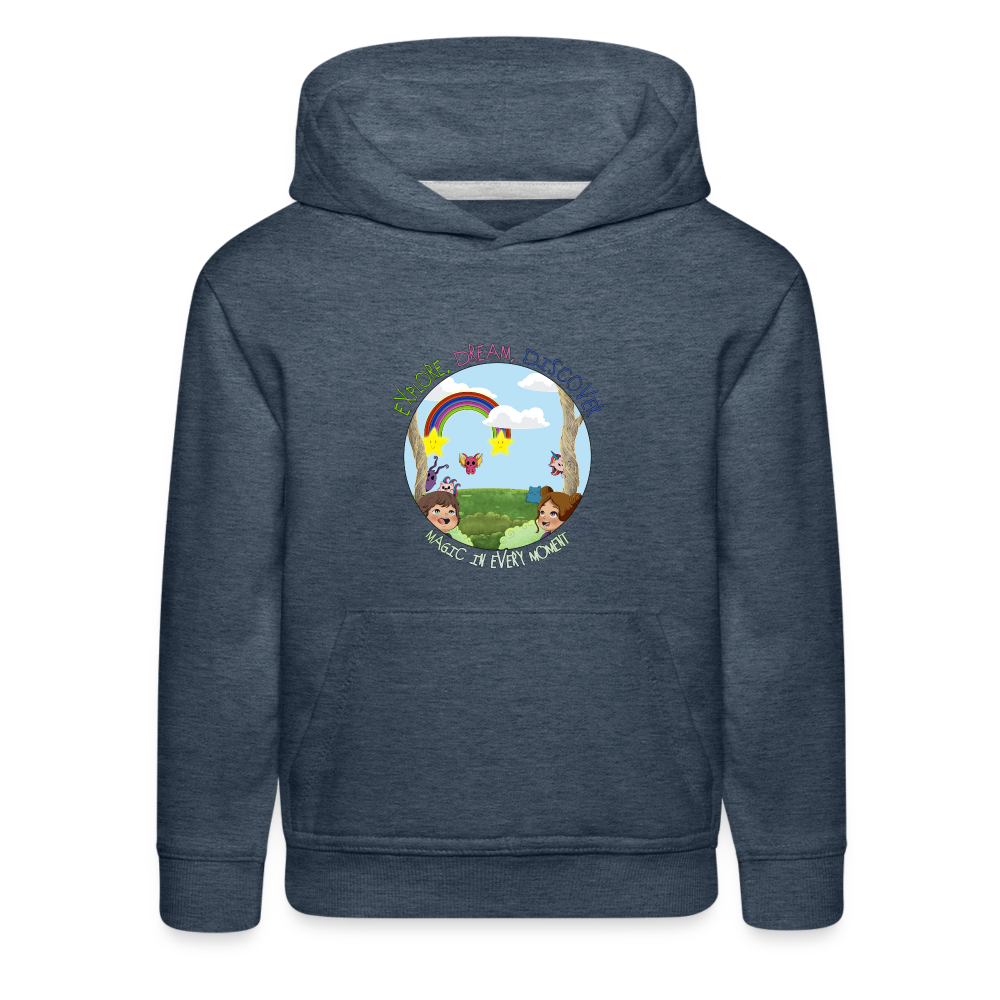 Explore Dream Discover Kids‘ Premium Hoodie - heather denim