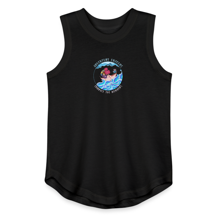 Adventure Unfolds Girls Relaxed Tank Top - black