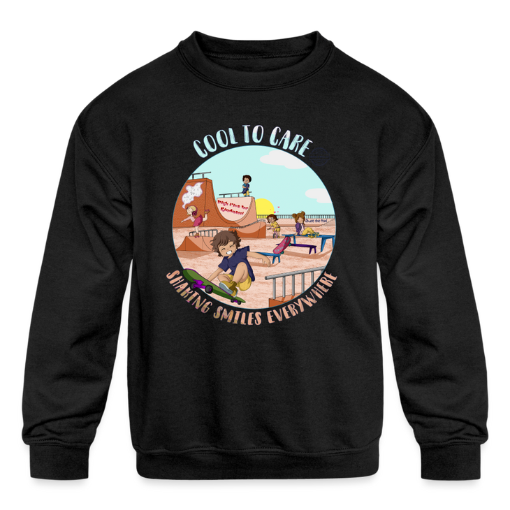 Cool to Care Kids' Crewneck Sweatshirt - black