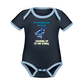 Imagination Takes Flight Collection Organic Contrast Short Sleeve Baby Onesie - navy/sky