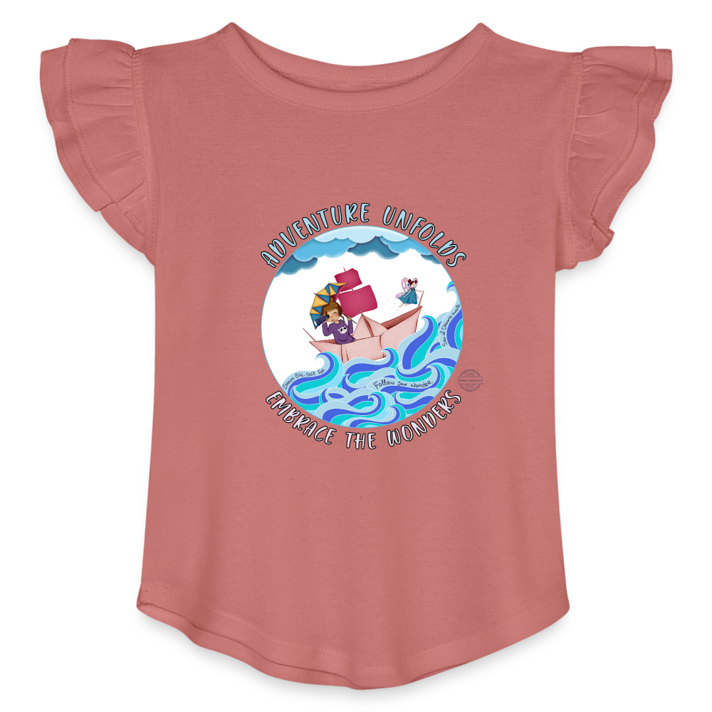 Adventure Unfolds Flutter T-Shirt - mauve