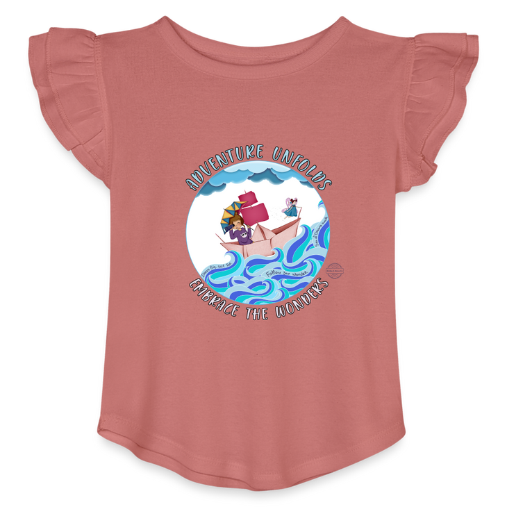 Adventure Unfolds Flutter T-Shirt - mauve