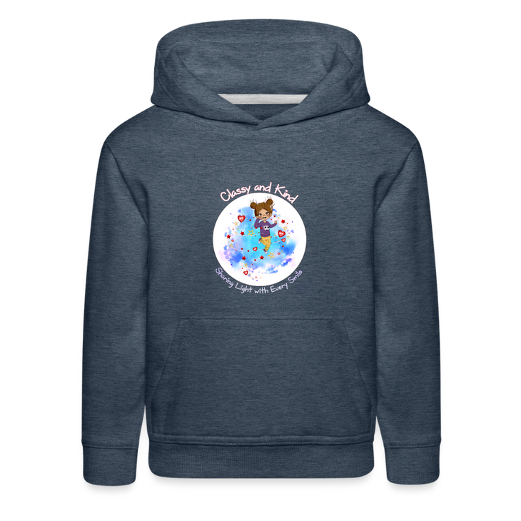 Classy and Kind Kids' Premium Hoodie - heather denim