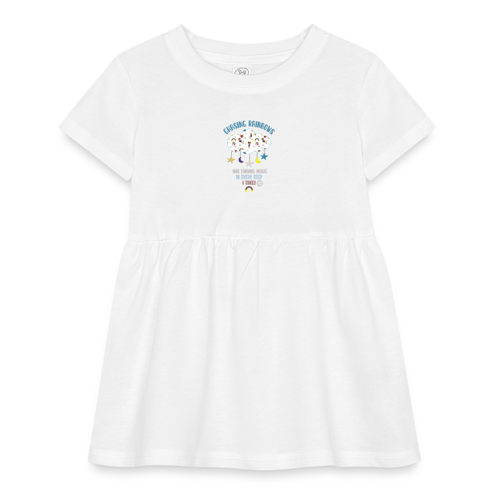 Explore Dream Discover Organic Long Sleeve Baby Onesie - white