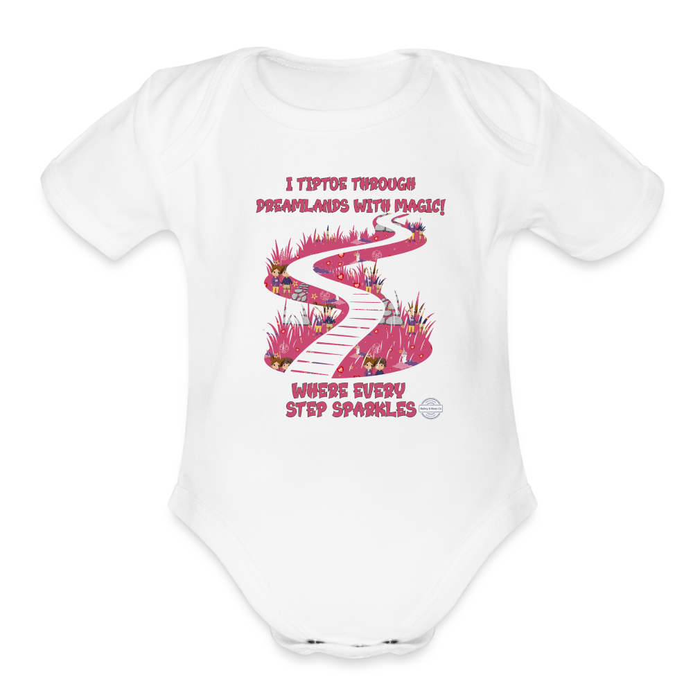 Journey of Dreams Organic Long Sleeve Onesie - white