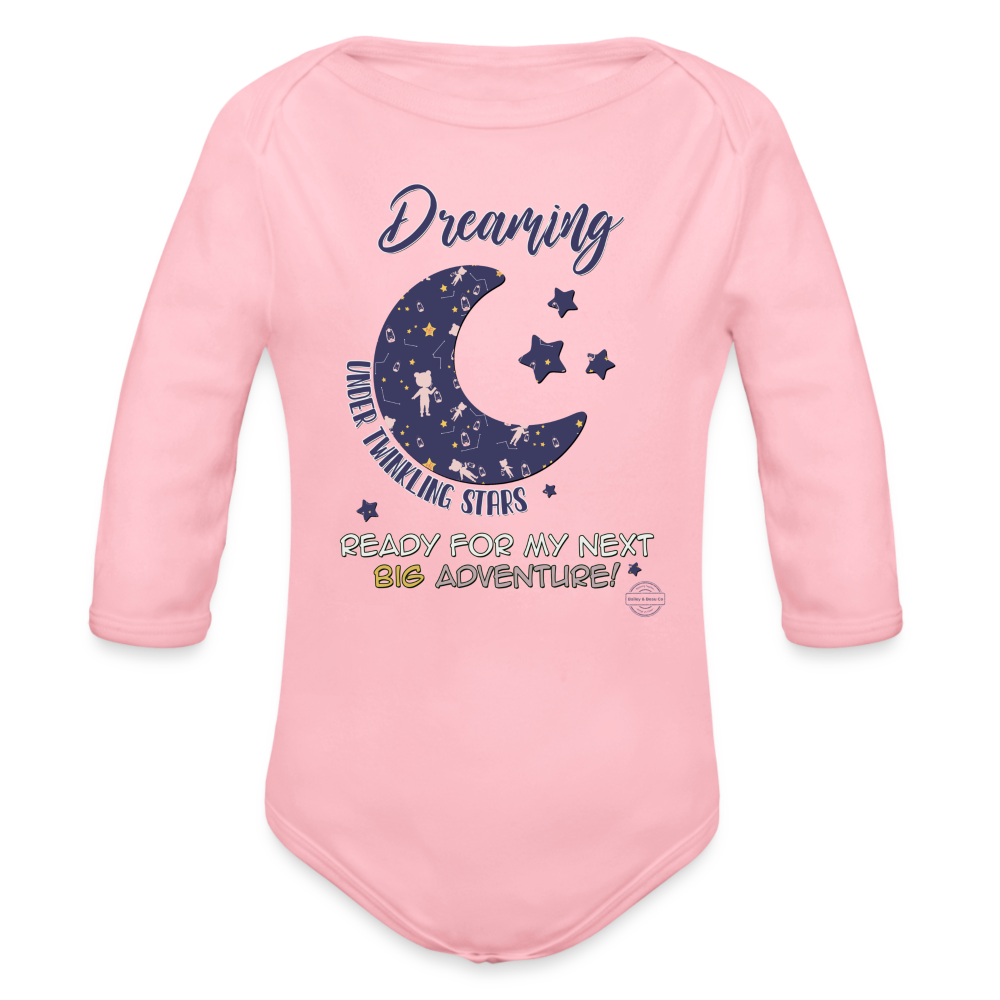 Journey of Dreams Organic Long Sleeve Onesie - light pink