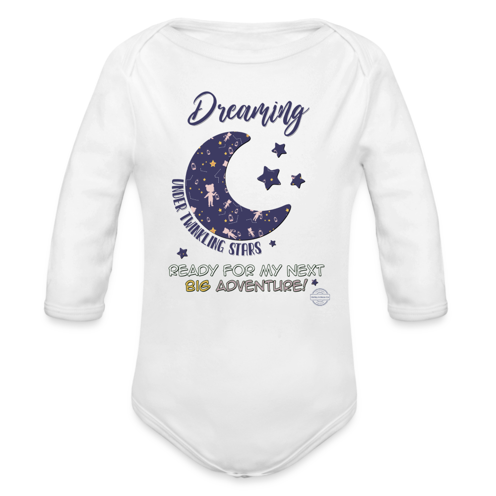 Journey of Dreams Organic Long Sleeve Onesie - white