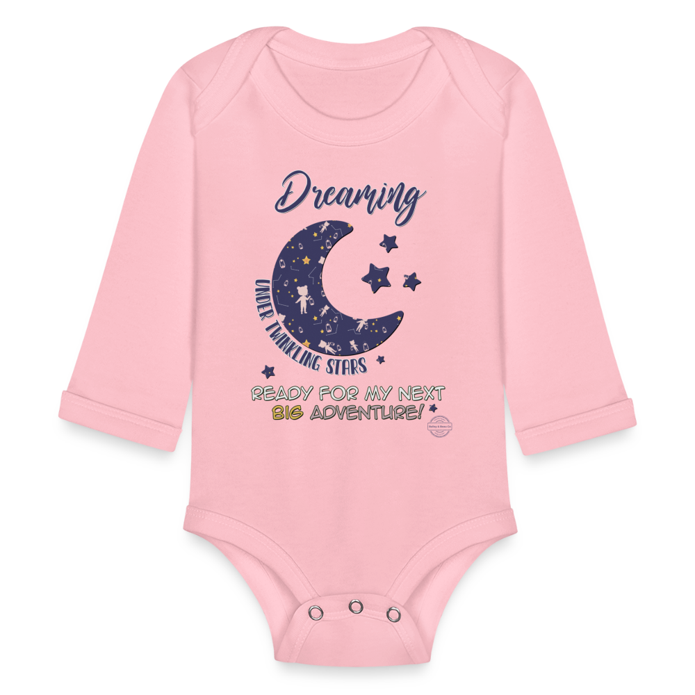 Journey of Dreams Organic Long Sleeve Onesie - light pink