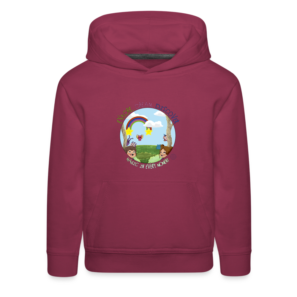 Explore Dream Discover Kids‘ Premium Hoodie - burgundy