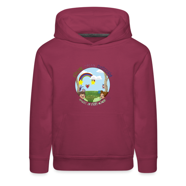 Explore Dream Discover Kids‘ Premium Hoodie - burgundy