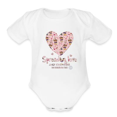 Kindness Everywhere Organic Short Sleeve Baby Onesie - white