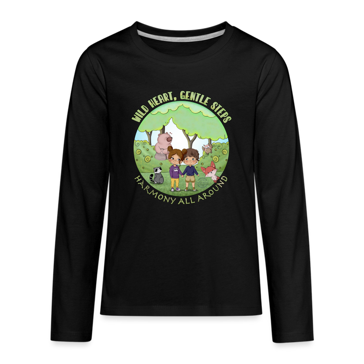 Wild Heart, Gentle Steps Kids' Premium Long Sleeve T-Shirt - black