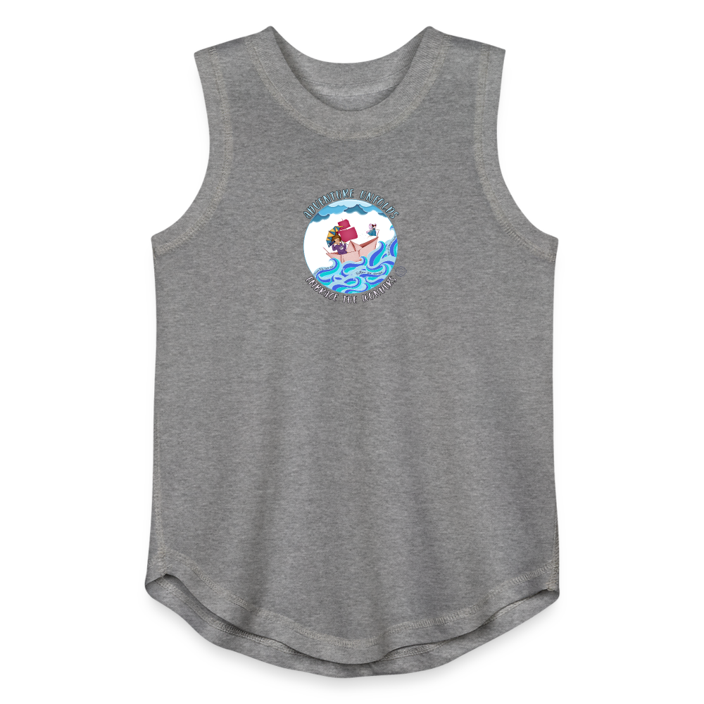 Adventure Unfolds Girls Relaxed Tank Top - granite heather 