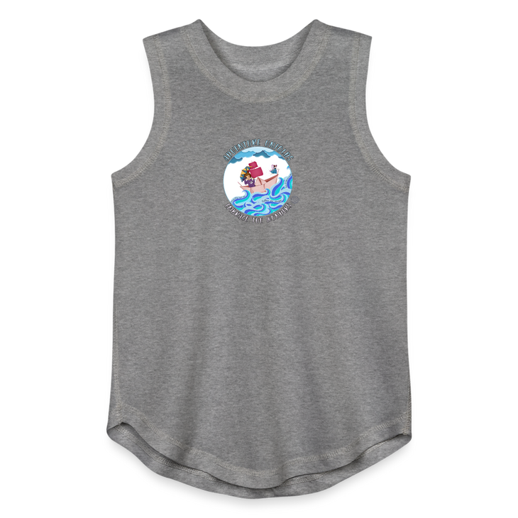 Adventure Unfolds Girls Relaxed Tank Top - granite heather 