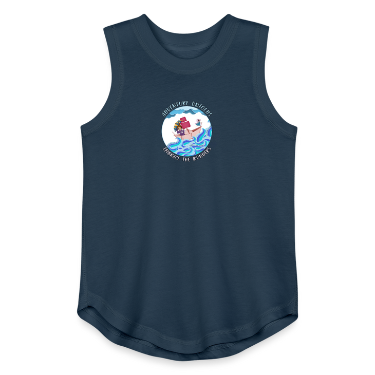 Adventure Unfolds Girls Relaxed Tank Top - denim