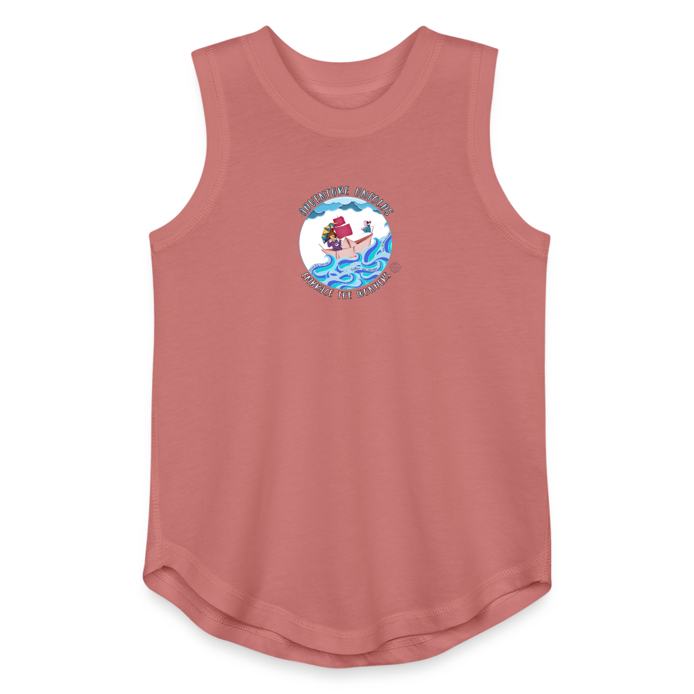 Adventure Unfolds Girls Relaxed Tank Top - mauve