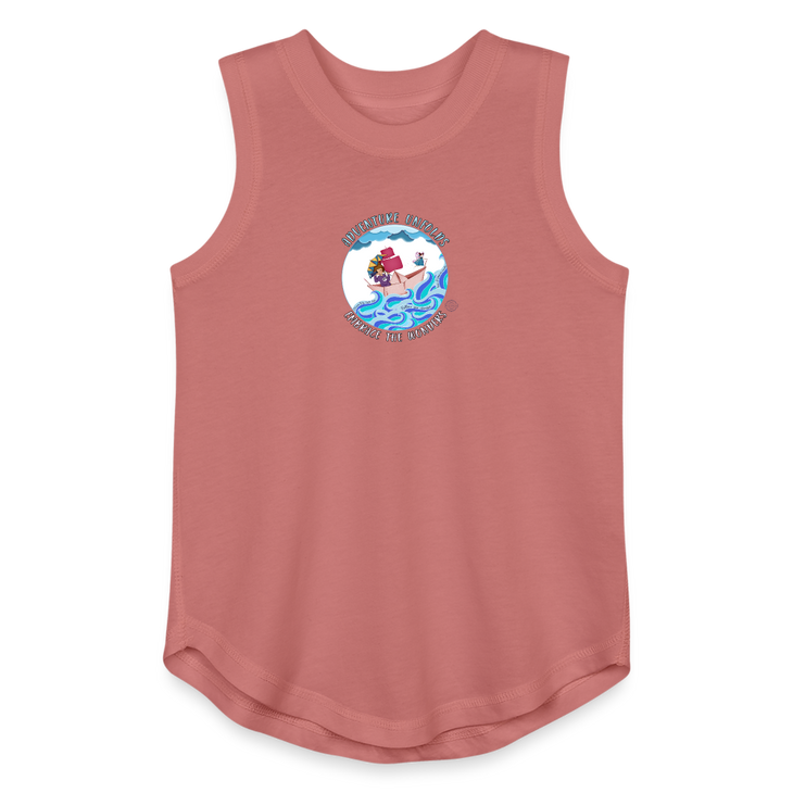 Adventure Unfolds Girls Relaxed Tank Top - mauve