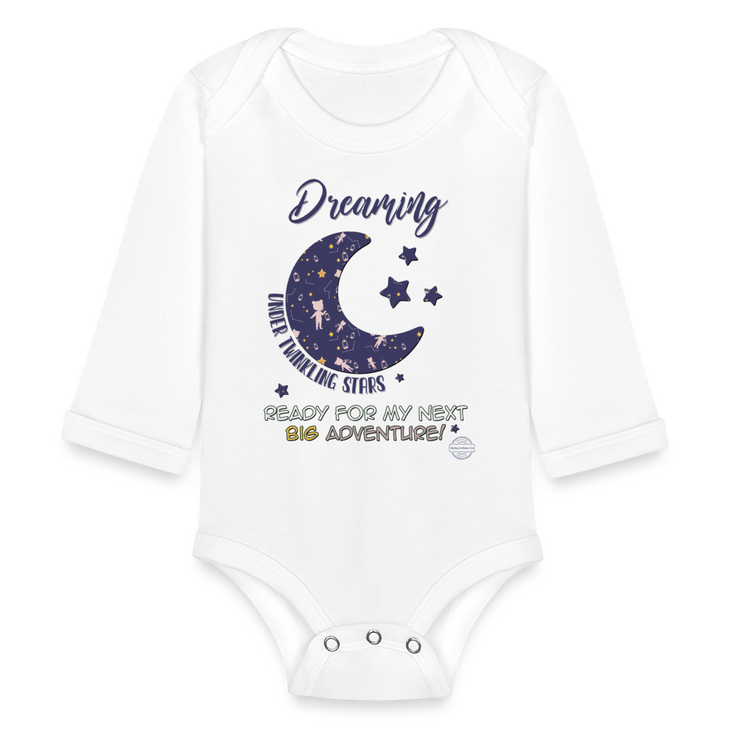 Journey of Dreams Organic Long Sleeve Onesie - white