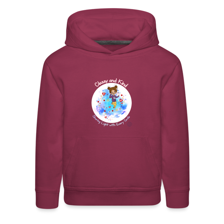 Classy and Kind Kids' Premium Hoodie - burgundy