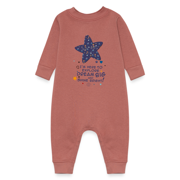 Explore Dream Discover Baby Fleece One Piece Sleeper - mauve