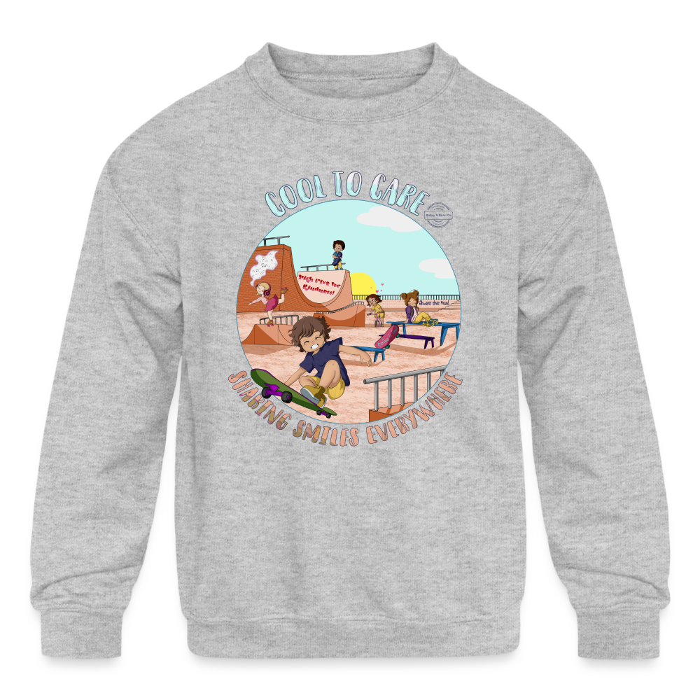 Cool to Care Kids' Crewneck Sweatshirt - heather gray