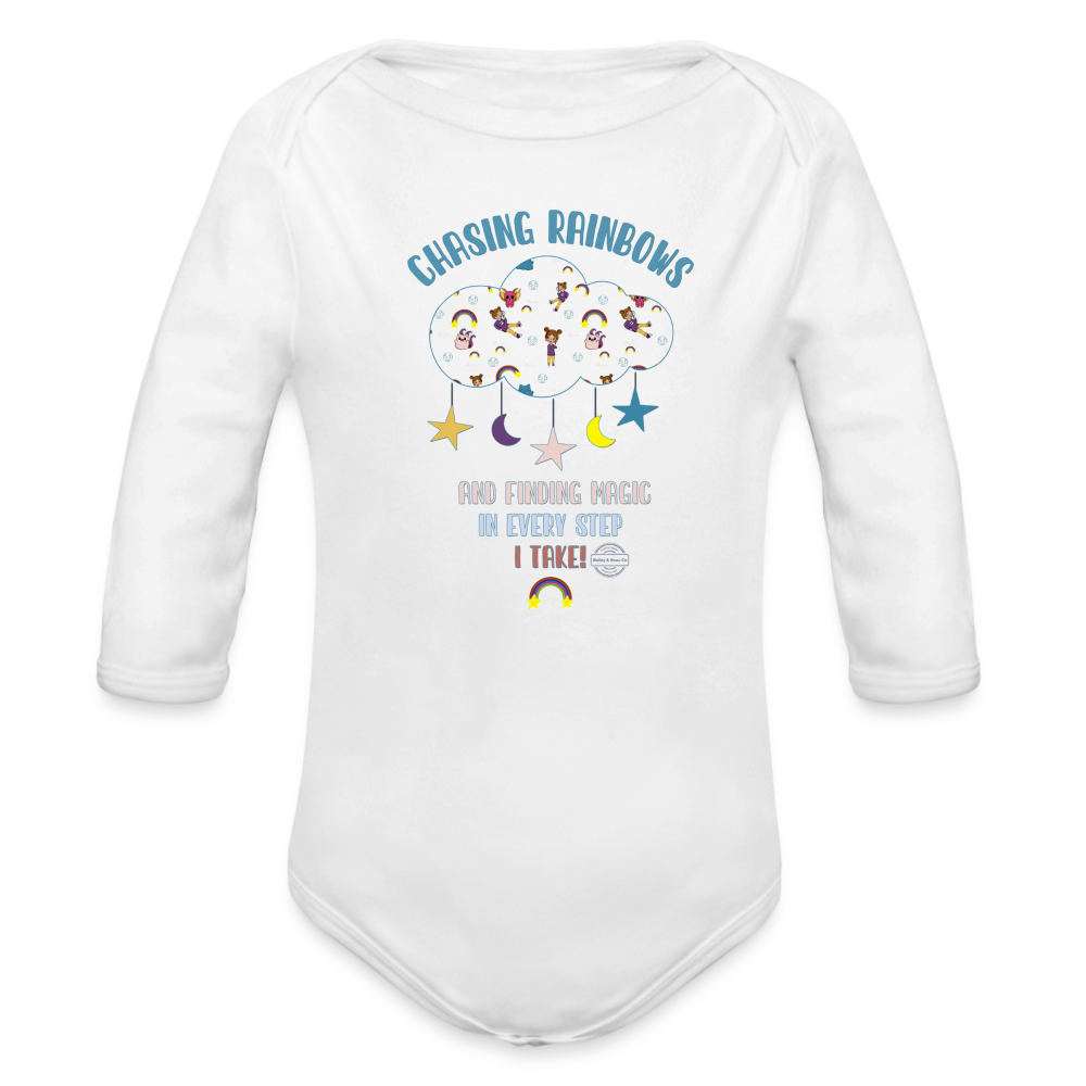 Journey of Dreams Organic Long Sleeve Onesie - white